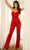 Primavera Couture 4383 - Embellished Sweetheart Fitted Jumpsuit Formal Pantsuits 000 / Red