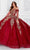 Princesa by Ariana Vara PR12267 - Off-Shoulder Lace Ball Gown Quinceanera Dresses 00 / Wine/Gold