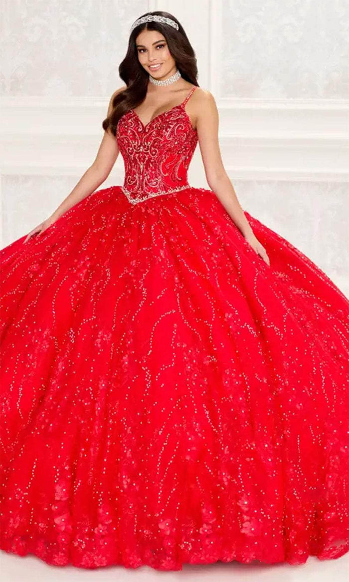 Princesa by Ariana Vara PR12268 - Shimmering Quinceañera Ball Gown Quinceanera Dresses 00 / Red