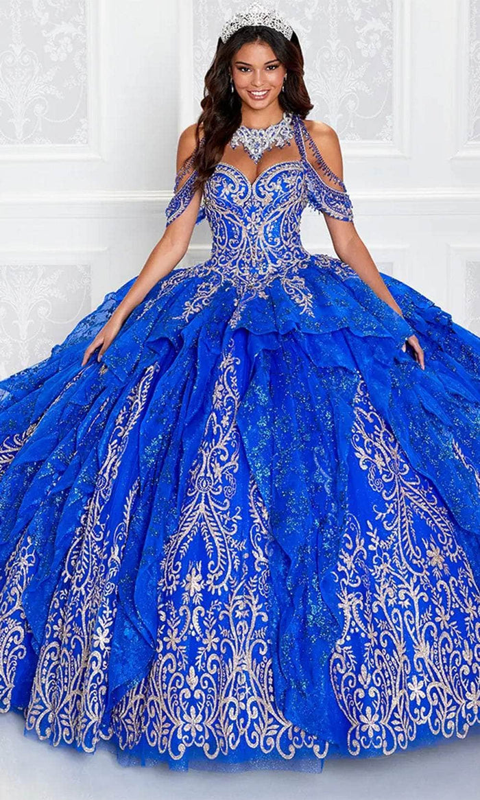 Princesa by Ariana Vara PR12274 - Sweetheart Quinceañera Ballgown Quinceanera Dresses 00 / Royal/Gold