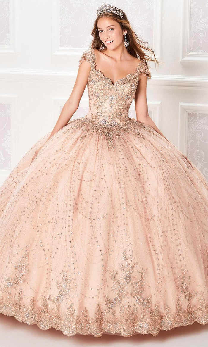 Princesa by Ariana Vara PR21964 - Stone Embellished Ball Gown Quinceanera Dresses 00 / Rose Gold