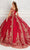 Princesa by Ariana Vara PR22148 - Off-Shoulder Quinceañera Ball Gown Special Occasion Dress 00 / Dk Red/Gold