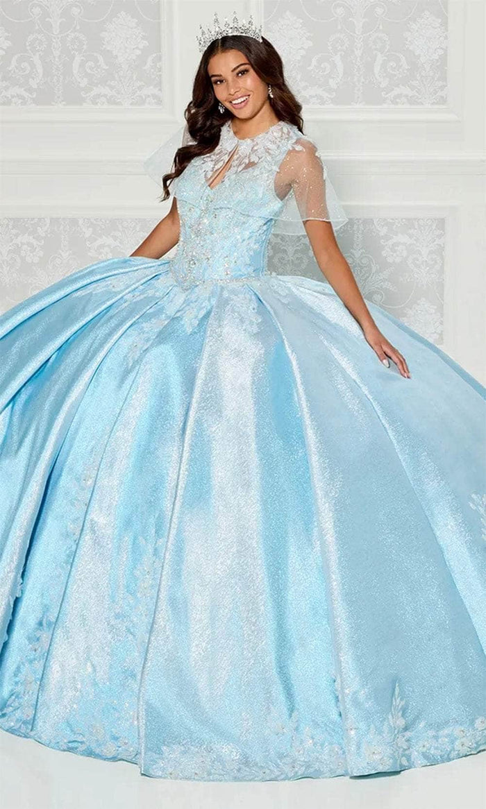 Princesa by Ariana Vara PR30081 - Metallic Quinceañera Gown Quinceanera Dresses 00 / Ice Blue