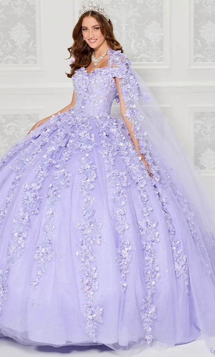 Princesa by Ariana Vara PR30120 - 3D Floral Applique Sweetheart Neck Ballgown Quinceanera Dresses 10 / Lilac