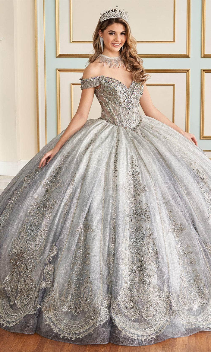 Princesa by Ariana Vara PR30173 - Sweetheart with Capelet Ball Gown Quinceanera Dresses 00 / Platinum