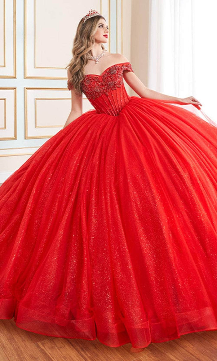 Princesa by Ariana Vara PR30180 - Lace Applique Sweetheart Ball Gown Quinceanera Dresses 00 / Scarlet