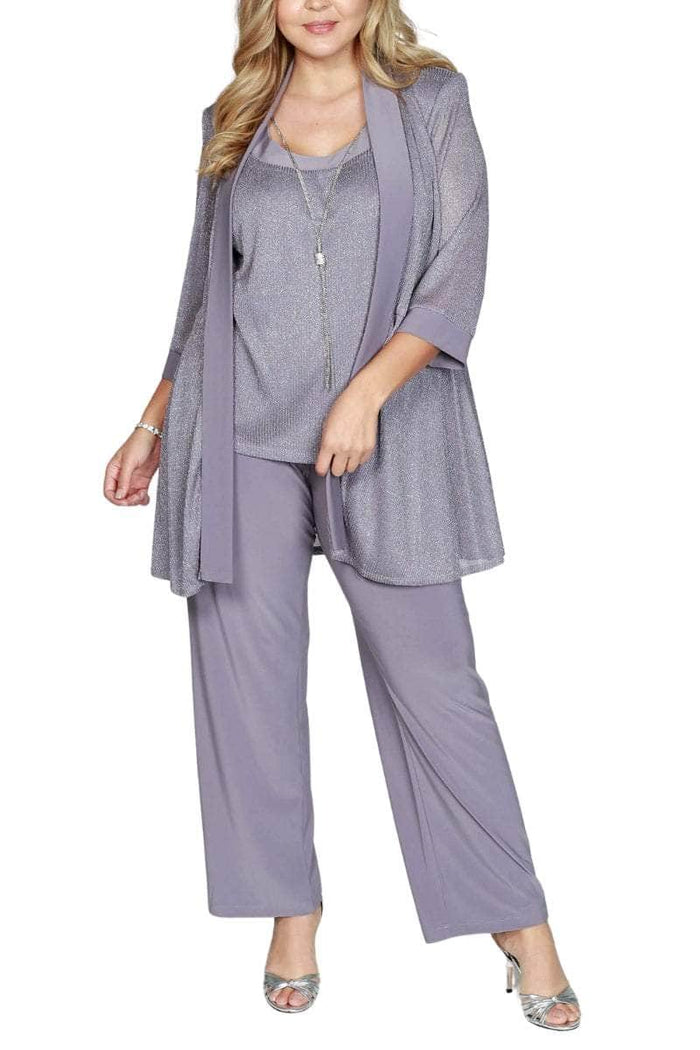 R&M Richards 1782W - Three Piece Mother of the Bride Pantsuit Formal Pantsuits 14W / Silver