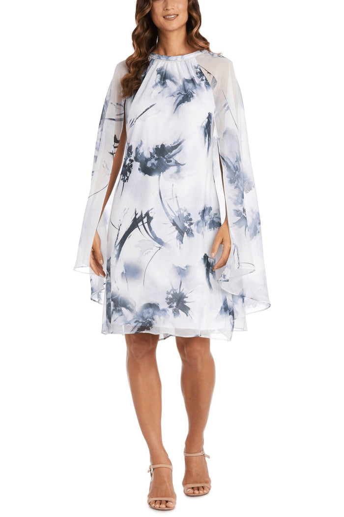 R&M Richards 9239 - Floral Printed Capelet Formal Dress Special Occasion Dress