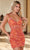 Rachel Allan 30051 - Beaded Striped Homecoming Dress Cocktail Dresses 00 / Tangerine Multi