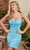 Rachel Allan 30054 - Beaded V-Neck Homecoming Dress Cocktail Dresses 00 / Powder Blue