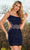 Rachel Allan 30058 - Scoop Neck Sequin Embellished Cocktail Dress Cocktail Dresses 00 / Navy Multi