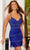 Rachel Allan 40208 - V-Neck Fringes Cocktail Dress Cocktail Dresses 0 / Royal