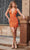 Rachel Allan 40267 - Embellished Plunging Homecoming Dress Cocktail Dresses 00 / Tangerine