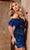 Rachel Allan 40272 - Embellished Velvet Cocktail Dress Cocktail Dresses 00 / Navy