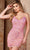 Rachel Allan 40292 - Illusion Embellished Fitted Dress Cocktail Dresses 00 / Hot Pink Nude