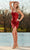 Rachel Allan 40334 - Paillette Sequin Fitted Cocktail Dress Cocktail Dresses 00 / Red