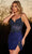 Rachel Allan 40355 - Sleeveless Embroidered Corset Cocktail Dress Cocktail Dresses 00 / Navy