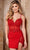 Rachel Allan 40355 - Sleeveless Embroidered Corset Cocktail Dress Cocktail Dresses 00 / Red