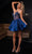 Rachel Allan 40420 - Jeweled Corset Plunging Cocktail Dress Special Occasion Dress 00 / Navy