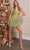 Rachel Allan 40426 - Plunging Sweetheart Side Slit Cocktail Dress Cocktail Dresses 00 / Lime