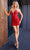 Rachel Allan 40468 - Embellished Plunging Neck Cocktail Dress Special Occasion Dress 00 / Red