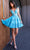 Rachel Allan 40485 - Foliage Appliqued A-Line Cocktail Dress Special Occasion Dress 00 / Turquoise