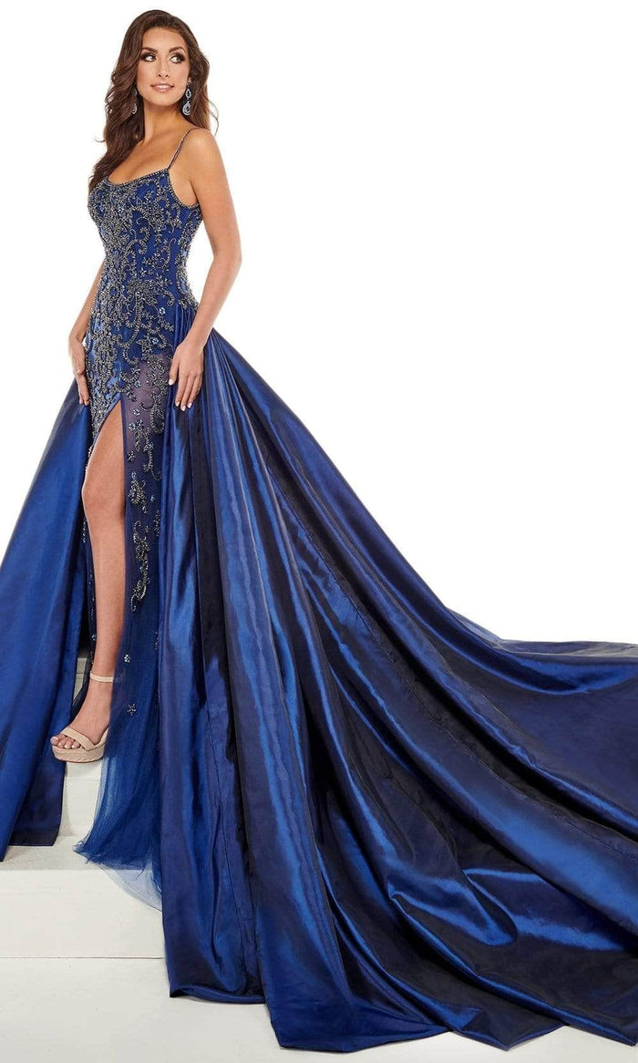 Rachel Allan 50026 - Sleeveless Beaded Prom Dress Prom Dresses 6 / Navy