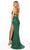 Rachel Allan - 70152 Beaded Scoop Neck Gown Prom Dresses 8 / Emerald