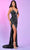 Rachel Allan 70575 - Bead Fringed Prom Dress with Slit Prom Dresses 00 / Black Gunmetal