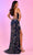 Rachel Allan 70575 - Bead Fringed Prom Dress with Slit Prom Dresses