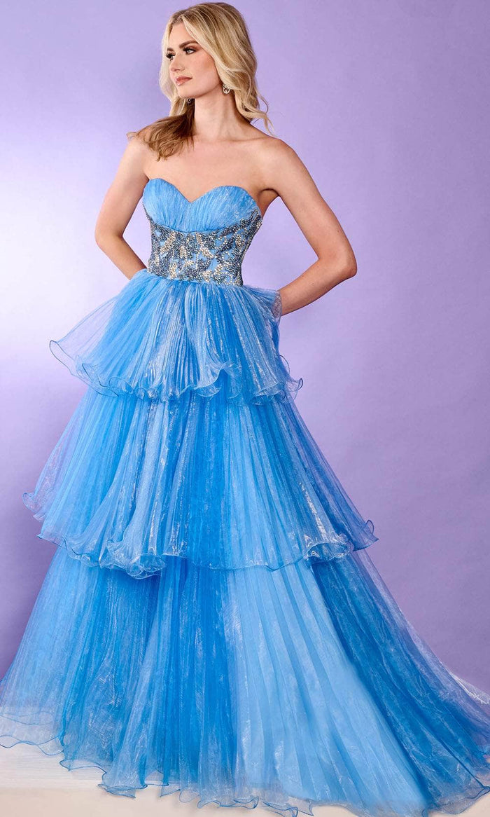 Rachel Allan 70649 - Two Tone Sweetheart Ballgown Ball Gowns 00 / Powder Blue