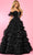 Rachel Allan 70675 - Sweetheart Ruffled Tulle Ballgown Ball Gowns 00 / Black