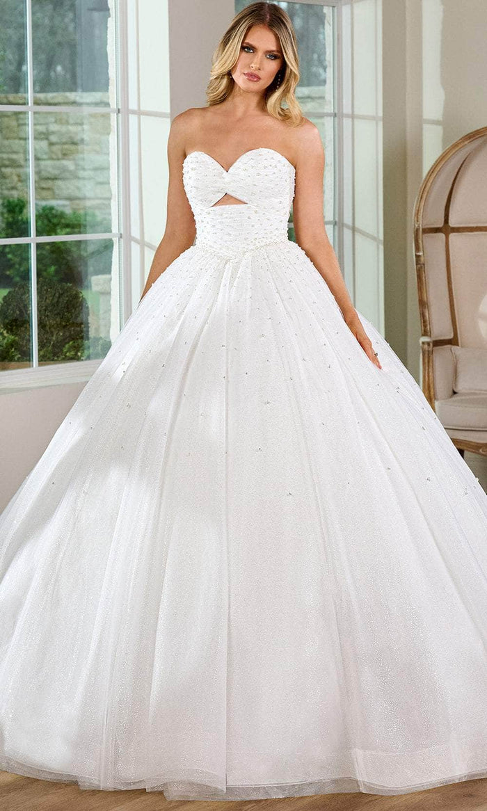 Rachel Allan Bridal RB6148 - Sweetheart Neck Beaded Ballgown Special Occasion Dress 0 / White