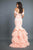 Rachel Allan Couture - 8355 Ruffled Detail Mermaid Prom Dress Pageant Dresses 0 / Light Peach