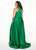 Rachel Allan Curves 6662 - Two-Piece Halter Jeweled Overskirt Gown Evening Dresses 16W / Emerald