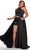 Rachel Allan Curves 6662 - Two-Piece Halter Jeweled Overskirt Gown Evening Dresses 16W / Emerald