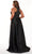 Rachel Allan Curves 6662 - Two-Piece Halter Jeweled Overskirt Gown Evening Dresses 16W / Emerald