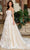 Rachel Allan RB4185 - Floral Embroidered Plunging Bridal Gown Wedding Dresses 0 / Ivory Nude