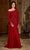 Rachel Allan RB8135 - Long Sleeve Flared Wrist Detailed Evening Dress Evening Dresses 0 / Deep Burgundy