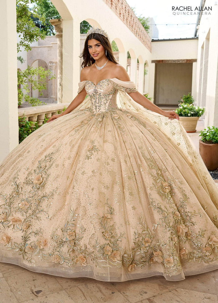 Rachel Allan RQ3146 - Sweetheart Glitter Tulle Ballgown with Streamer Special Occasion Dress