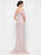 Rina Di Montella - Lace Off-Shoulder Evening Dress with Slit RD2655 - 1 pc Dusty Rose In Size 12 Available CCSALE 12 / Dusty Rose