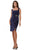 Rina di Montella RD123 - Square Ruffle Drape Formal Dress Cocktail Dresses 4 / Navy