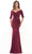 Rina Di Montella - RD2733 Brooch Accented Off-Shoulder Prom Gown Mother of the Bride Dresses 16 / Taupe