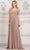 Rina di Montella RD2940 - Beaded Appliqued V-Neck Formal Gown Special Occasion Dress 6 / Dark Nude