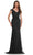 Rina di Montella RD2978 - Sheer Cap Sleeve V-Neck Formal Gown Mother of the Bride Dresses 14 / Slate Blue