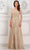 Rina di Montella RD3101 - Bateau Fully Beaded Formal Gown Special Occasion Dress 6 / Nude Gold