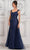 Rina di Montella RD3103 - Cap Sleeve Overskirt Evening Dress Special Occasion Dress 6 / Navy