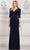 Rina di Montella RD3109 - Ruched V-Neck Evening Dress Special Occasion Dress 6 / Navy