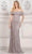 Rina di Montella RD3129 - Straight Across Floral Lace Formal Gown Special Occasion Dress 6 / Silver