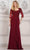 Rina di Montella RD3132 - Quarter Sleeve Draped Formal Gown Special Occasion Dress 4 / Wine